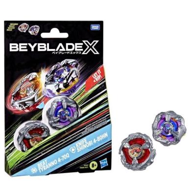 Pack Dual Beyblade X Beat Tyranno et Knife Shinobi: 2 toupies de compétition authentiques Takara