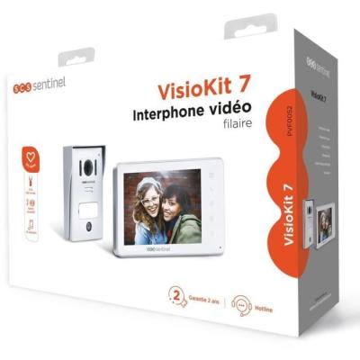 Interphone vidéo filaire - VisioKit 7 Blanc - SCS SENTINEL