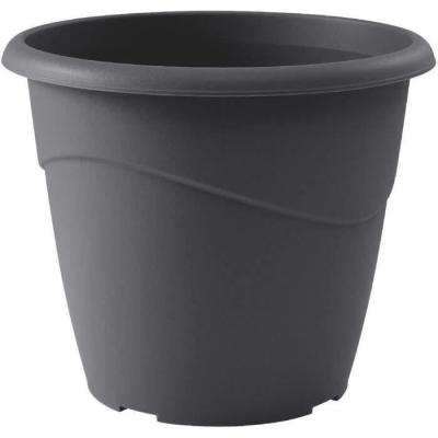 Pot de fleur rond Marina - Ø 40 x H 33,7 cm - Gris anthracite