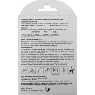 Pipettes Anti-puces et tiques Duo 67mg/20mg - Petits Chiens