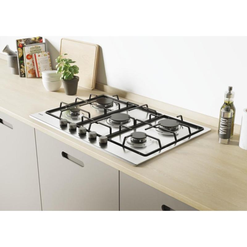 Candy Timeless CHW7X Acier inoxydable Intégré Gaz 5 zone(s)