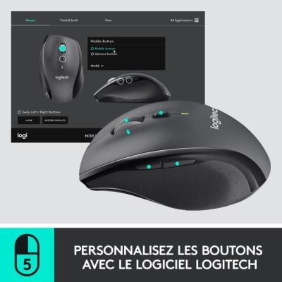 Souris sans fil Logitech M705 Gris - Dimensions compactes