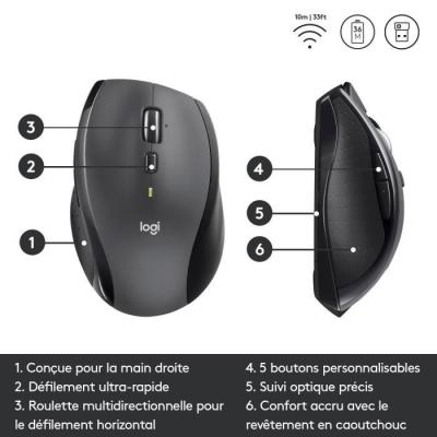 Souris sans fil Logitech M705 Gris - Dimensions compactes