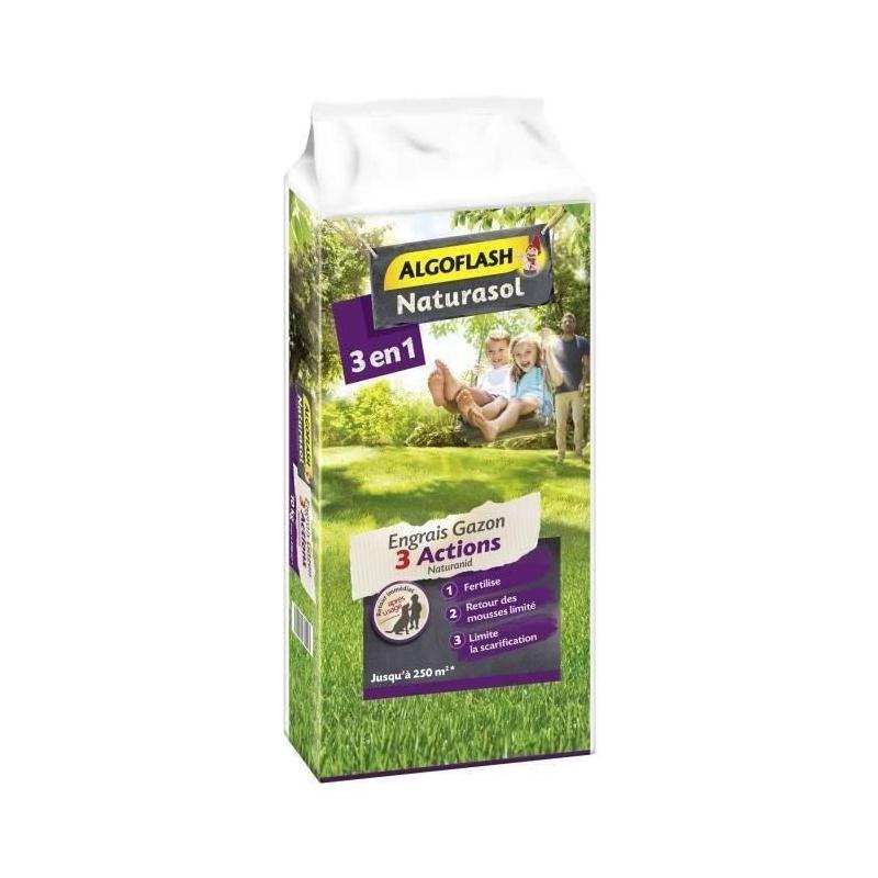Engrais Gazon AG3BIO250 3 Actions Naturanid - 10 kg : Formule Naturelle Triple Action