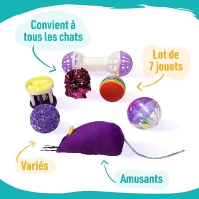 7 jouets pour Chat - AIMÉ, Jouet à Friandise de Taille Compacte