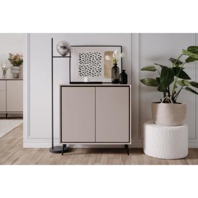 Buffet ARONA 01A - Beige/Noir - Compact et Élégant