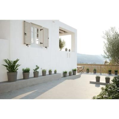 Pot de fleurs rond Capri Large - Réservoir d'eau - D50cm - Blanc