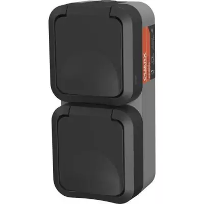 Double prise extérieure verticale QUARX - Aqua Pro IP55, 250V, 16A