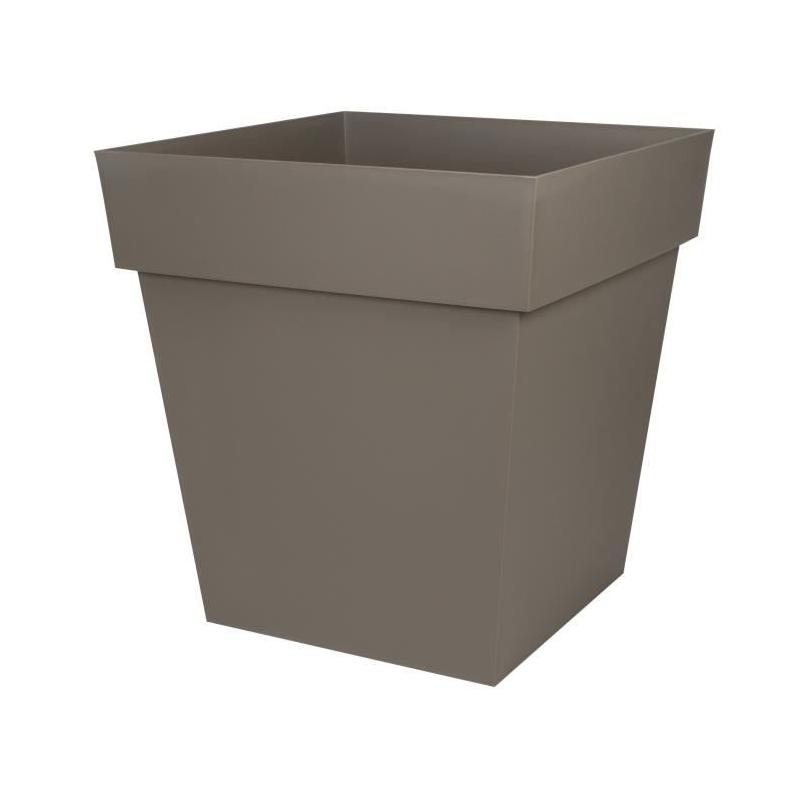 Pot carré Toscane - 50 cm - 87 L - Taupe | Made in France
