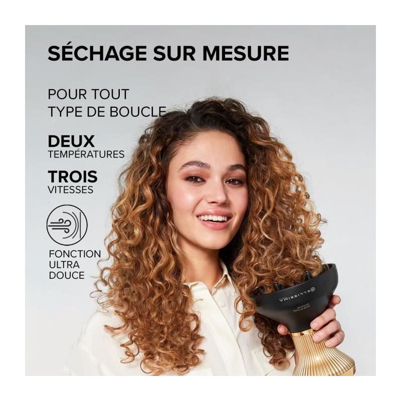 Sèche-cheveux Bellissima DIFFON SUPREME CURL FLOW XL NOIR-OR - Performant et élégant