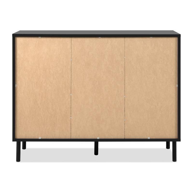 Buffet MONZA 01B Noir/Chene artisan - 2 portes - 4 tiroirs - 118x90x40 cm