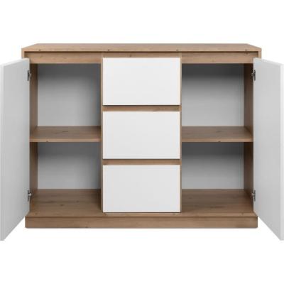 Buffet PHoeNIX Chene Artisan Blanc - 2P 3T - 117x88x40cm