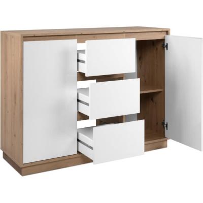 Buffet PHoeNIX Chene Artisan Blanc - 2P 3T - 117x88x40cm