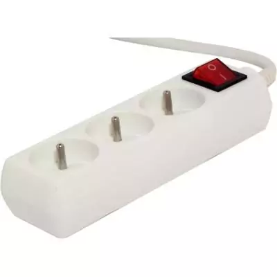 Bloc avec interrupteur - CHACON - 3 prises x 16 A - 1,5 m - Blanc