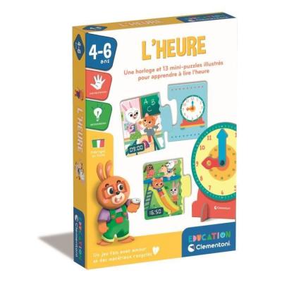 Puzzle CLEMENTONI - L'heure : Casse-tête éducatif compact