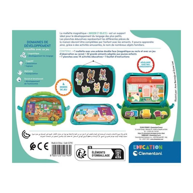 CLEMENTONI - Mallette magnétique pour apprendre les mots et objets