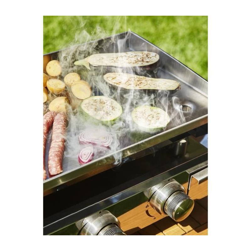Plancha à gaz BRASILIA - 4 feux - Tout inox - XXL - 84 x 34 cm