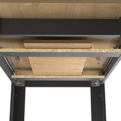 Table extensible CRAFT rectangulaire chêne Hamilton et noir mat - 6 places
