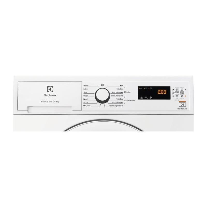 Sèche-linge pompe à chaleur ELECTROLUX EDH1281UC - Performant et économe