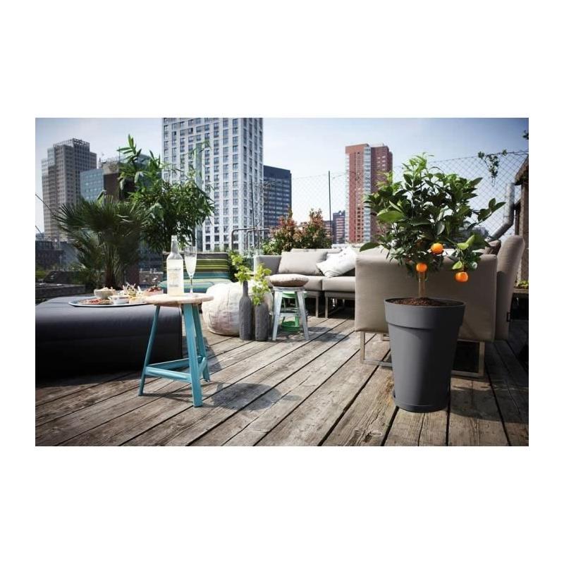 Soucoupe ronde Loft Urban - Ø 30 cm - Gris anthracite