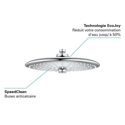Pommeau de douche GROHE Vitalio Joy 260 - 3 jets - chromé