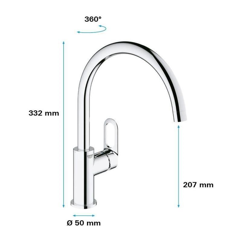Mitigeur Evier GROHE - Design compact et pratique