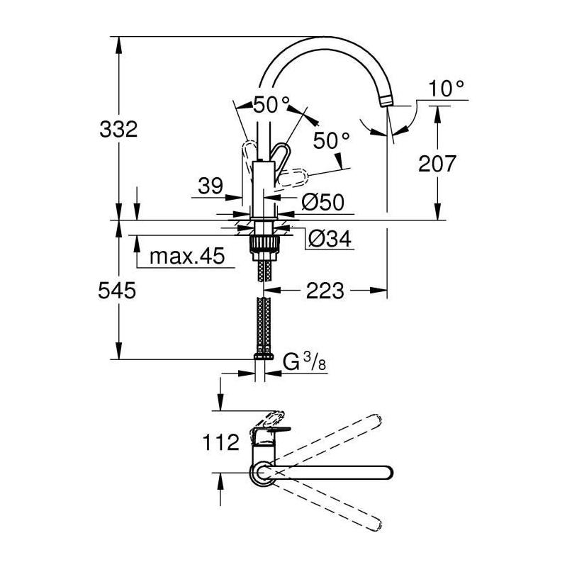 Mitigeur Evier GROHE - Design compact et pratique