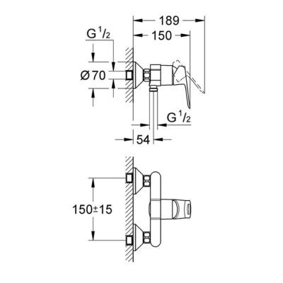 Mitigeur de douche monocommande BAULOOP - GROHE - 23340-000, cartouche céramique