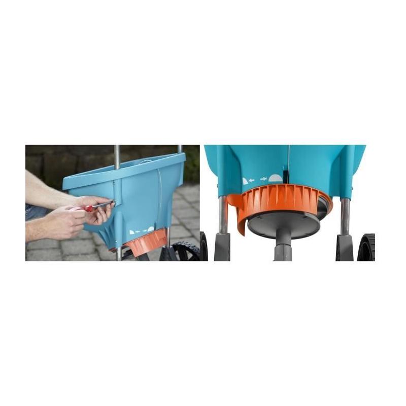 Épandeur d'engrais XL sur roues GARDENA - Capacité 18L - Surface 800m² max