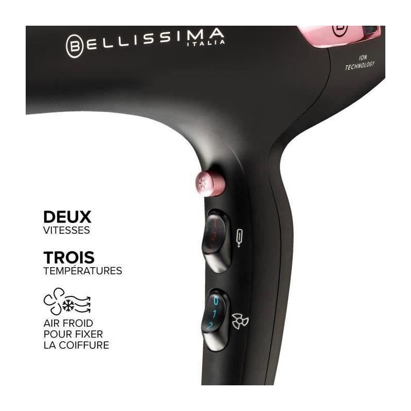 Sèche-Cheveux Bellissima Professionnel Ionique Léger P7 3000 - Concentrateur + Diffuseur