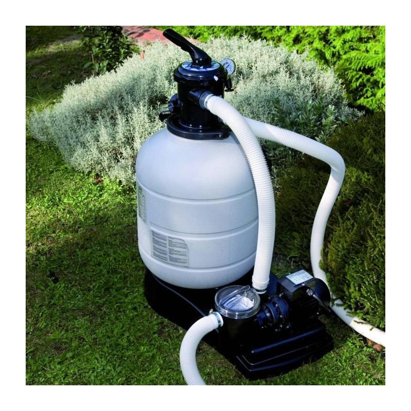 Kit Piscine Hors Sol Acier Ronde Blanche Ø370 x 132 cm - Livrée avec Filtre à Sable et Échelle