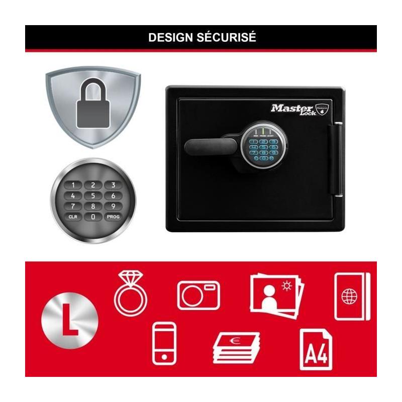 Coffre-fort ignifugé et étanche 22L - MASTER LOCK LFW082FTC