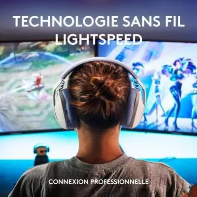 Casque PC Logitech G435 LIGHTSPEED Blanc avec micro