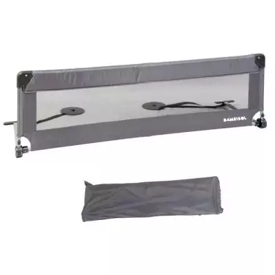 Barriere de lit LOOPING rabattable - Gris 74x18x8 cm