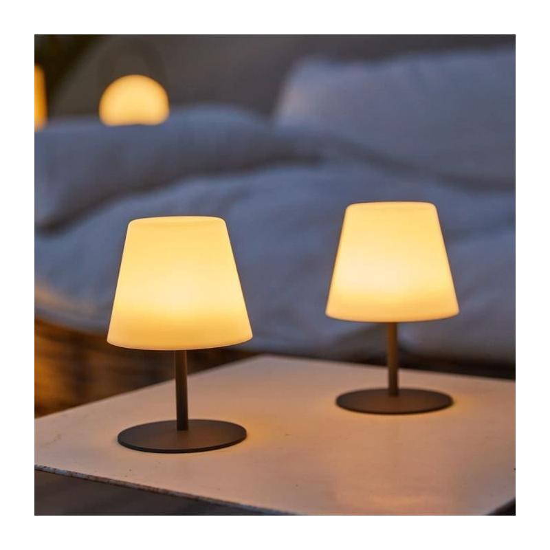 Pack de 2 Lampes de table sans fil - LUMISKY - TWINS - H16 cm - LED blanc chaud et blanc