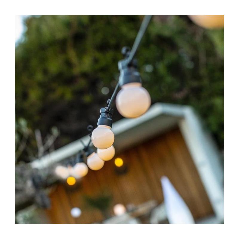 Guirlande lumineuse solaire LUMISKY PARTY MILKY SOLAR - 8 modes - 10 globes LED