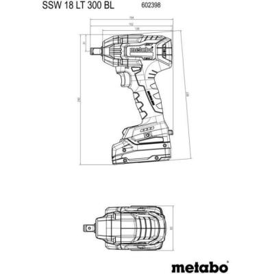 Visseuse à chocs sans fil METABO - SSW 18 LT 300 BL - 18V