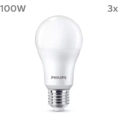 Ampoule LED PHILIPS 100 W - Blanc froid - Lot de 3