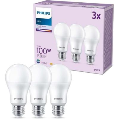 Ampoule LED PHILIPS 100 W - Blanc froid - Lot de 3