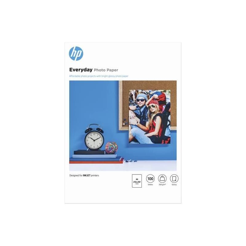 Papier photo brillant HP Everyday - 100 feuilles/A4/200g - Polyvalent