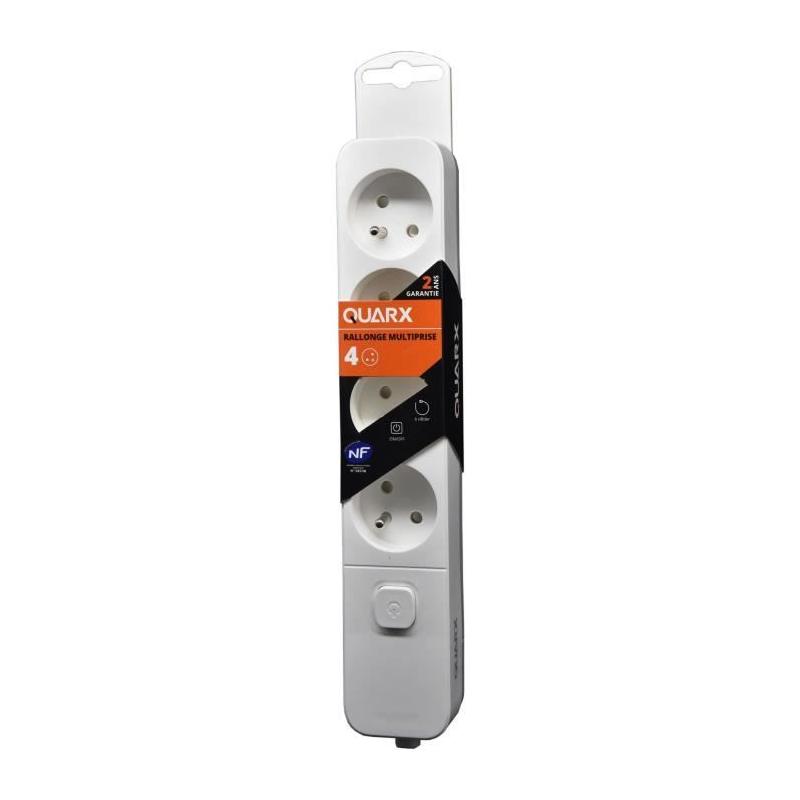 Multiprise QUARX - 4 prises avec interrupteur et câble 1,5m