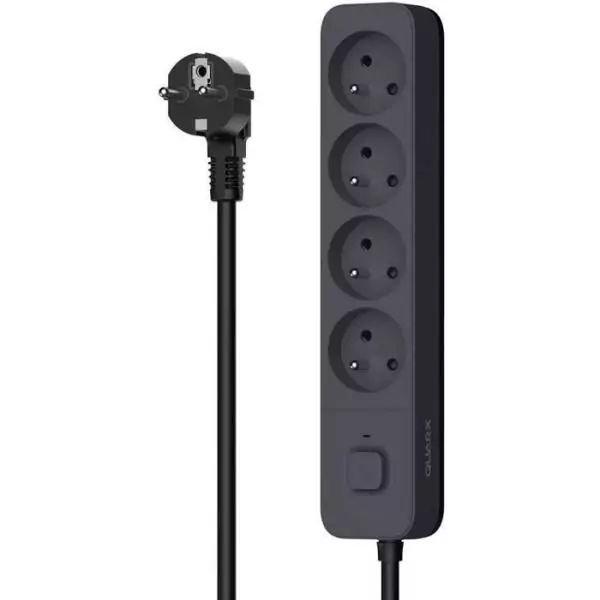 Multiprise - QUARX - 4 prises - Avec 3 ports USB, câble 1,5m