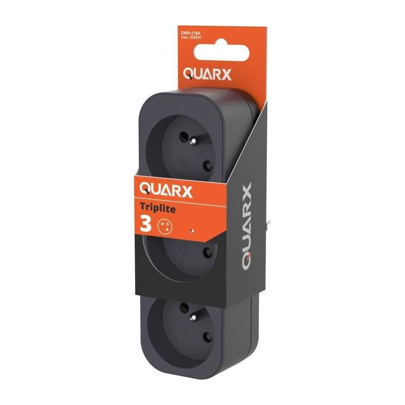 Triplite compacte QUARX - 3P 16A - Conforme NF - Dimensions colis: 5x17x8 cm