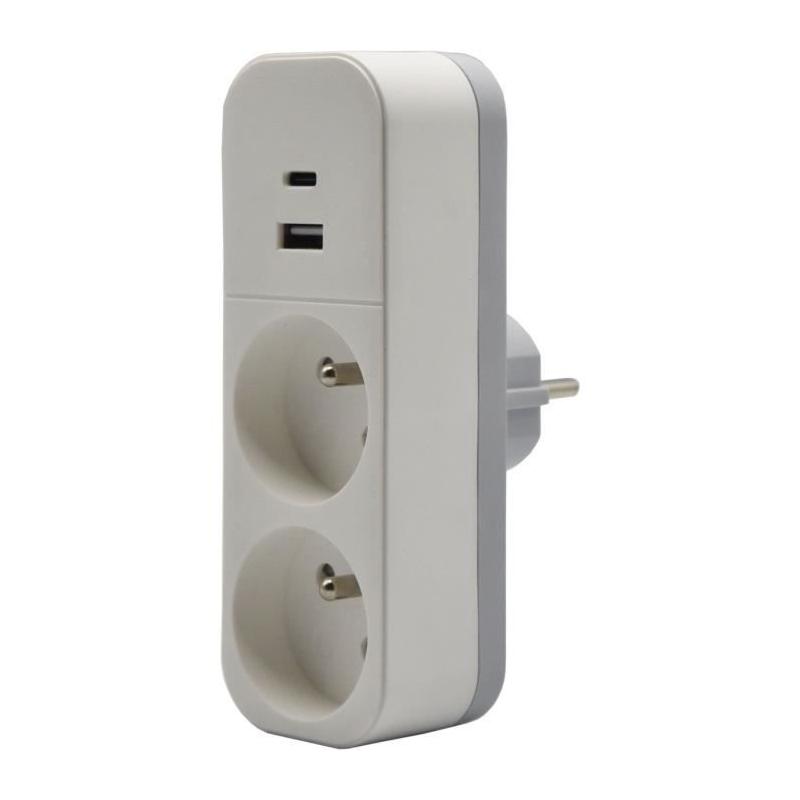 Biplite QUARX - Multiprise 2P 16A avec USB-A et USB-C