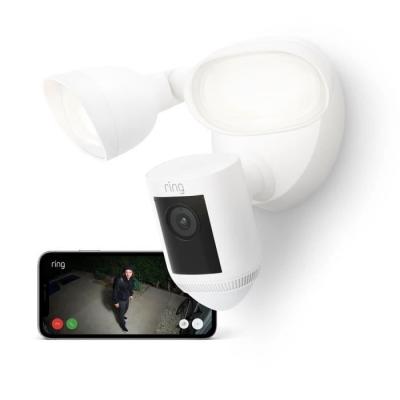 Caméra de Surveillance RING Spotlight Pro Câblée Blanc - Compacte et Performante