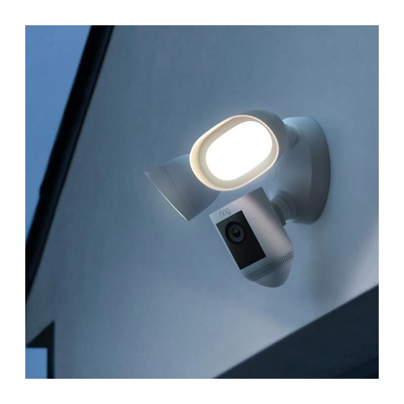 Caméra de Surveillance RING Spotlight Pro Câblée Blanc - Compacte et Performante