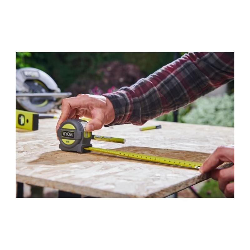 Ruban à mesurer RYOBI 8 m x 25 mm - Pratique et précis