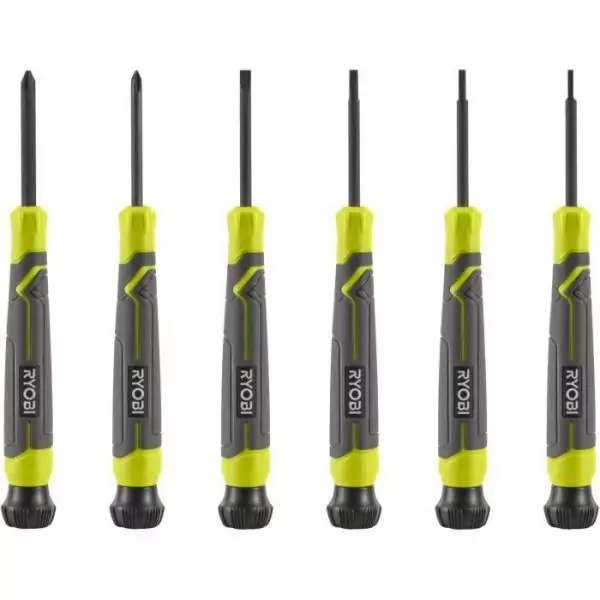 Jeu de 6 tournevis de précision - RYOBI - SL1, SL2, SL3, PH1, PH0, SL2