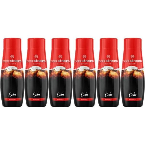 Concentrés SODASTREAM - Lot de 6 concentrés Cola - Jusqu'a 54L de boissons - 440ml