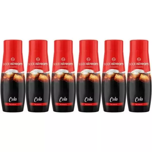 Concentrés SODASTREAM - Lot de 6 concentrés Cola - Jusqu'a 54L de boissons - 440ml